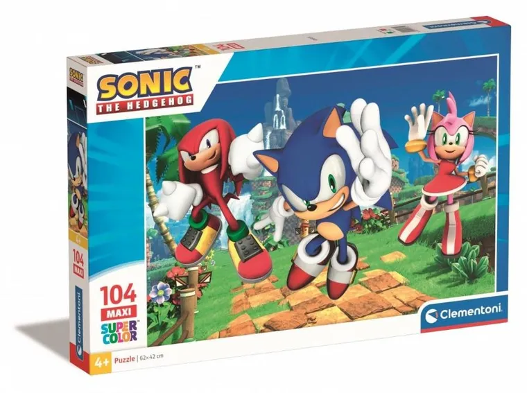 Clementoni, Super Color, Sonic, puzzle maxi, 104 elementy