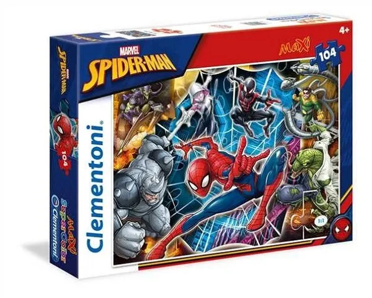 Clementoni, Super Color, Spider-Man, puzzle maxi, 104 elementy