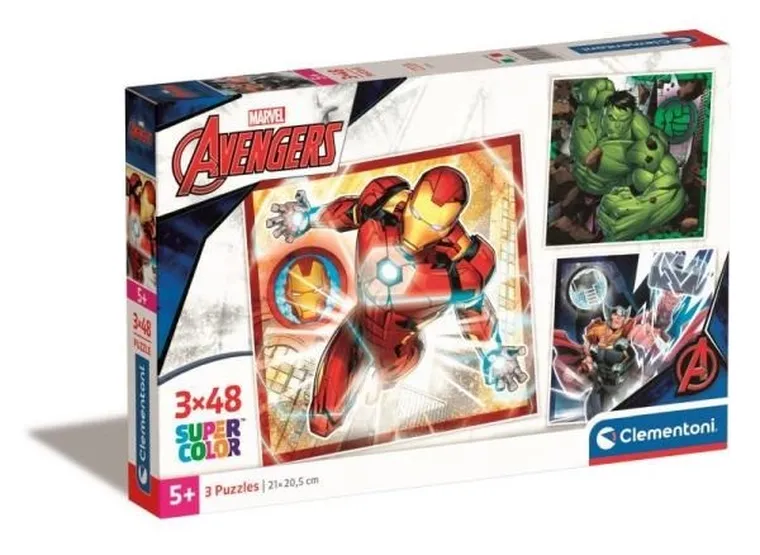 Clementoni, Super Color, Square, The Avengers, puzzle, 3-48 elementów