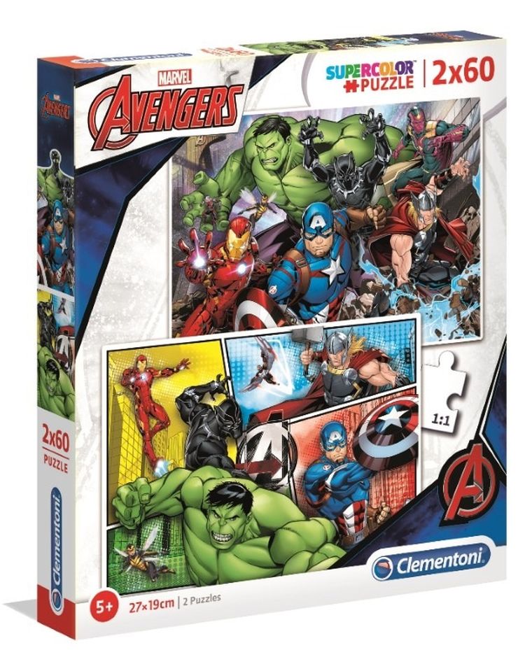 Clementoni, Super Color, The Avengers, puzzle, 2-60 elementów