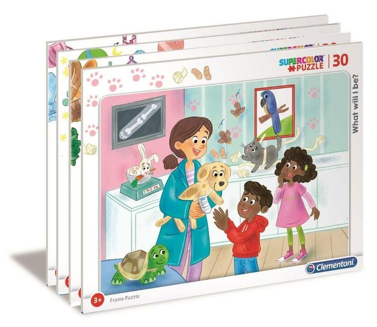 Clementoni, Super Color, What will I be? Puzzle ramkowe, 30 elementów