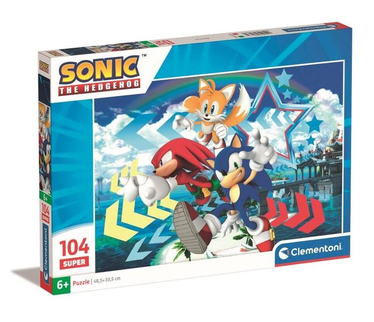 Clementoni, Super, Sonic, puzzle, 104 elementy