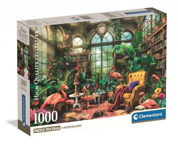Clementoni, The Greenhouse Library, puzzle, 1000 elementów