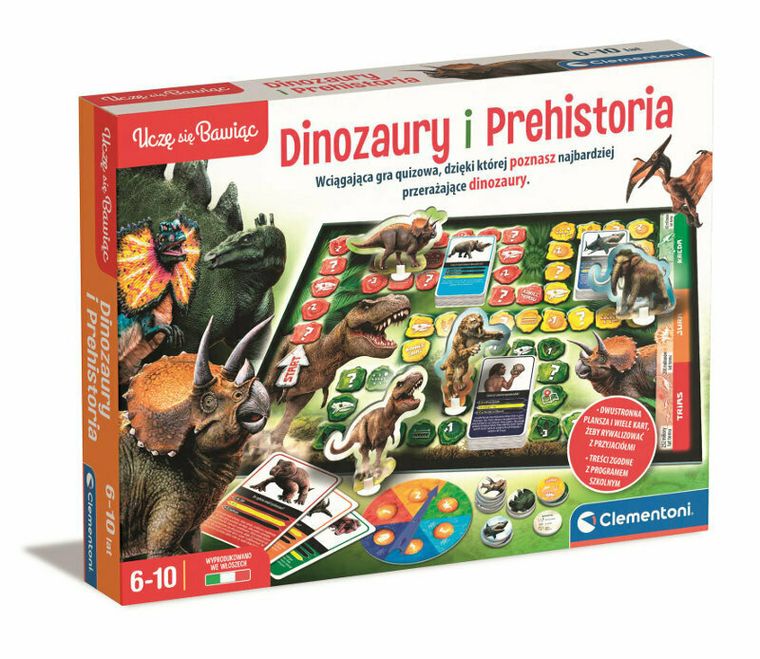 Clementoni, Uczę się bawiąc, Dinozaury i prehistoria, gra edukacyjna