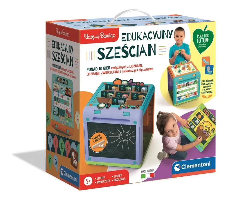 Clementoni, Uczę się bawiąc, Edukacyjny sześcian, zestaw gier edukacyjnych