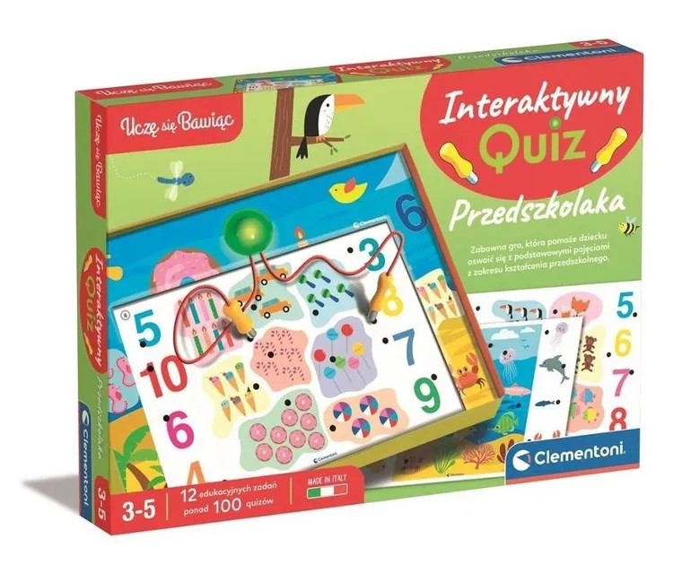 Clementoni, Uczę się bawiąc, Interaktywny Quiz Przedszkolaka, gra edukacyjna