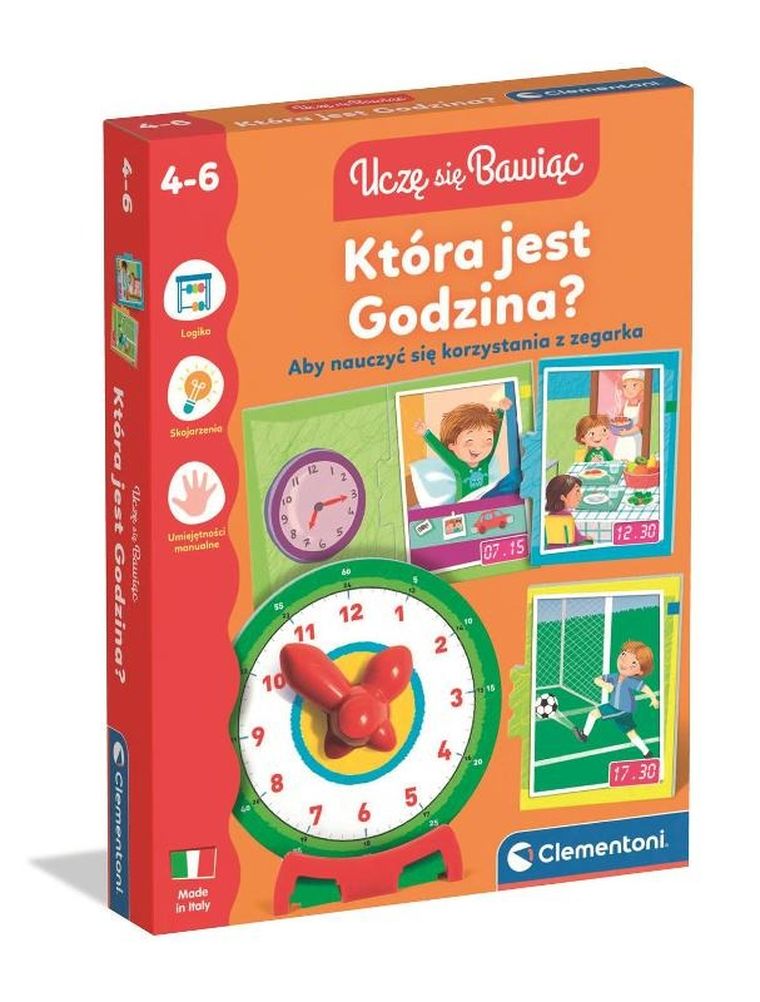 Clementoni, Uczę się Bawiąc, Która jest godzina? układanka edukacyjna