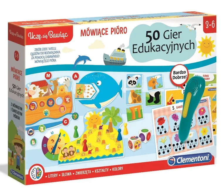Clementoni, Uczę się bawiąc, Mówiące pióro, 50 gier edukacyjnych