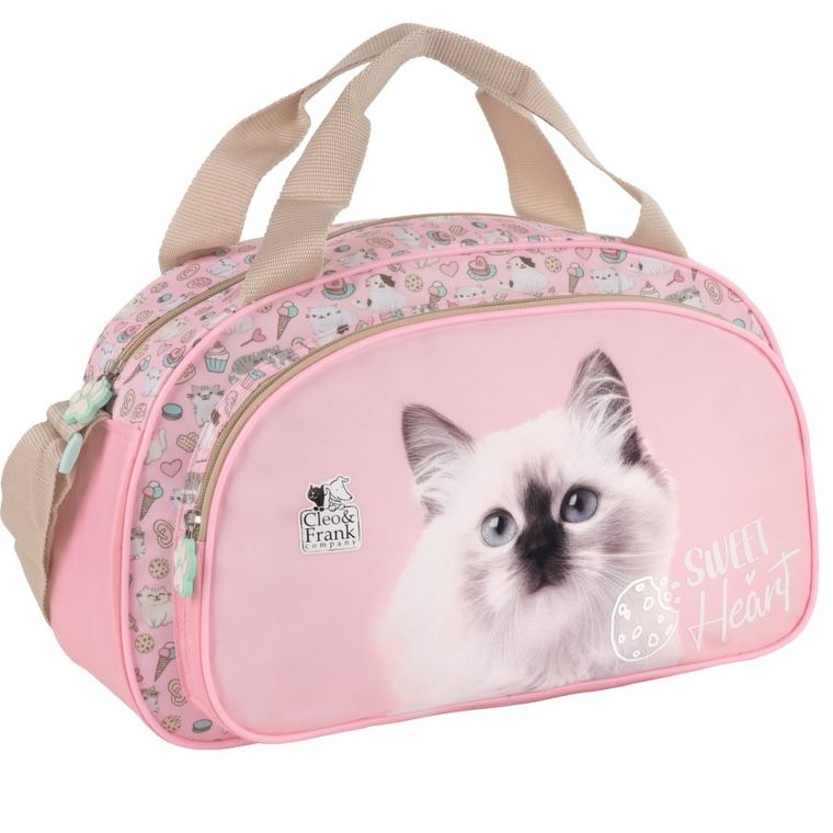 Cleo i Frank, torba podróżna, Kot, 39-24-12 cm