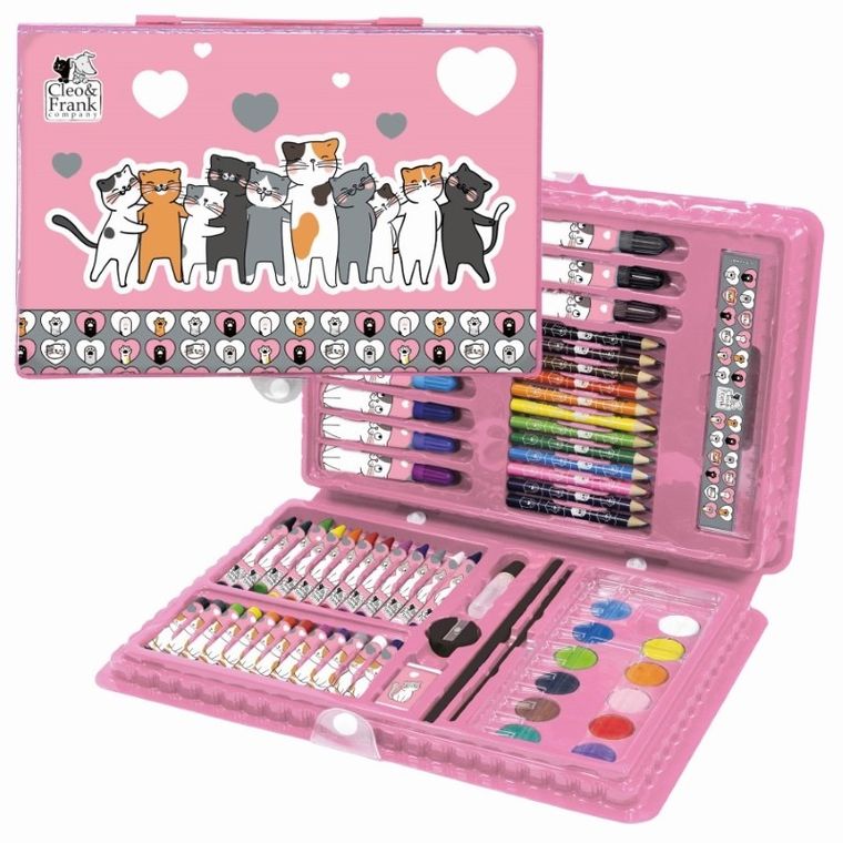Cleo i Frank, zestaw artystyczny, Kotki, 71 elementów