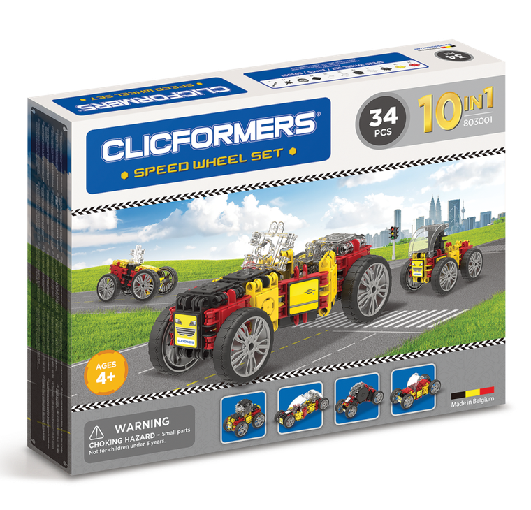 Clicformers, Speed Wheel, klocki konstrukcyjne, 34 elementy