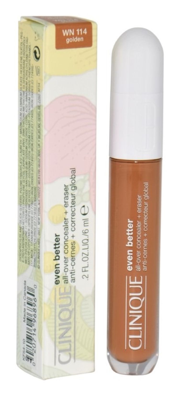 Clinique, Even Better, All Over Concealer + Eraser, korektor do twarzy, WN114 Golden, 6ml
