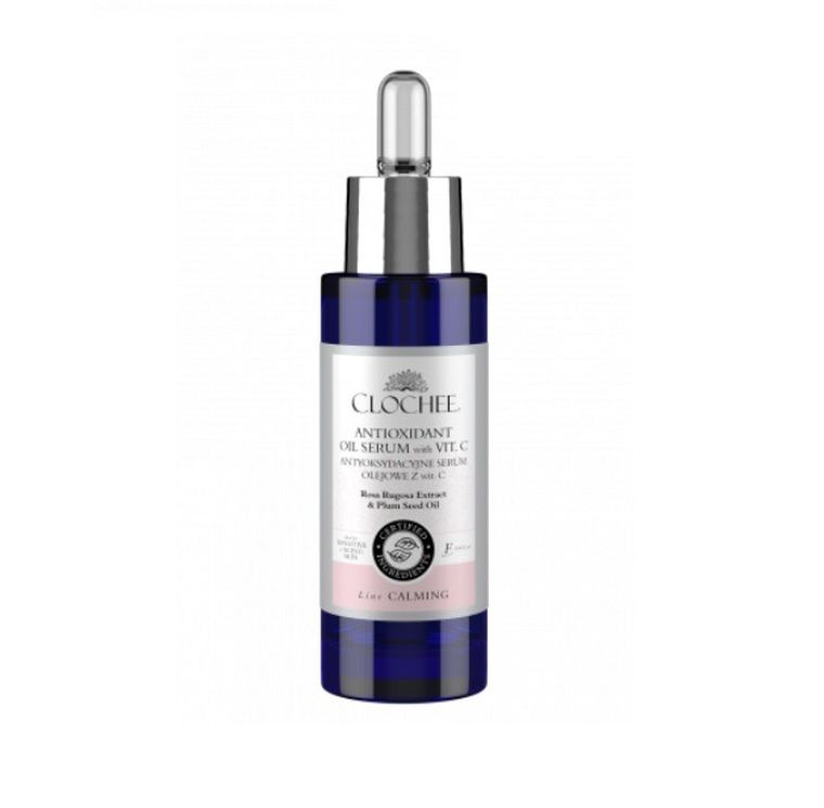 Clochee, Antioxidant Oil Serum, antyoksydacyjne serum olejowe z witaminą C, Rosa Rugosa Extract & Plum Seed Oil, 30 ml