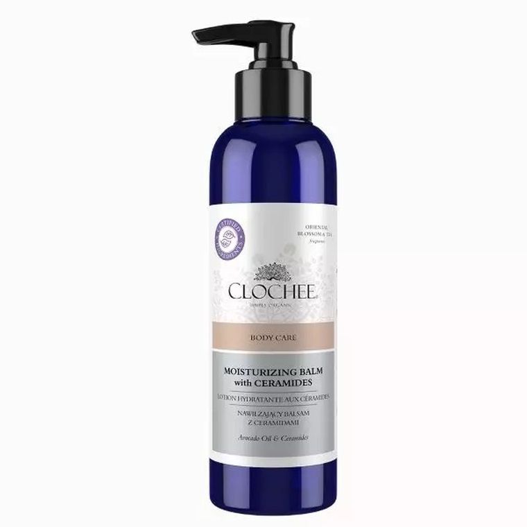 Clochee, Simply Organic, nawilżający balsam do ciała z ceramidami, Oriental Blossom & Tea, 250 ml