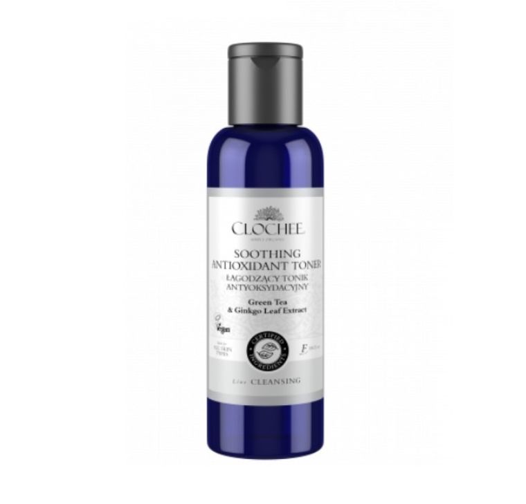 Clochee, Soothing Antioxidant Toner, łagodzący tonik antyoksydacyjny, Green Tea & Ginkgo Leaf Extract, 100 ml