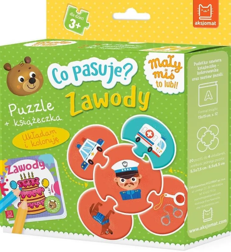 Co pasuje? Zawody. Puzzle + książeczka