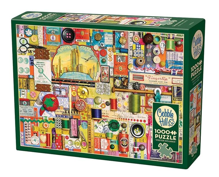 Cobble Hill, Akcesoria do szycia, puzzle, 1000 elementów