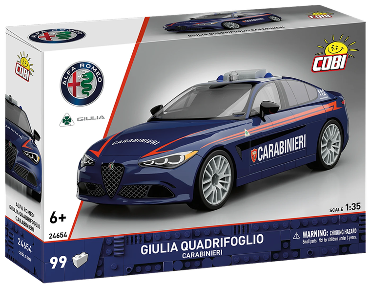 Cobi, Alfa Romeo Giulia Auad Carabinieri, klocki, 1:35, 99 elementów