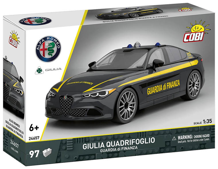 Cobi, Alfa Romeo Giulia Quardrifoglio Guardia di Finanza, klocki, 1:35, 97 elementów