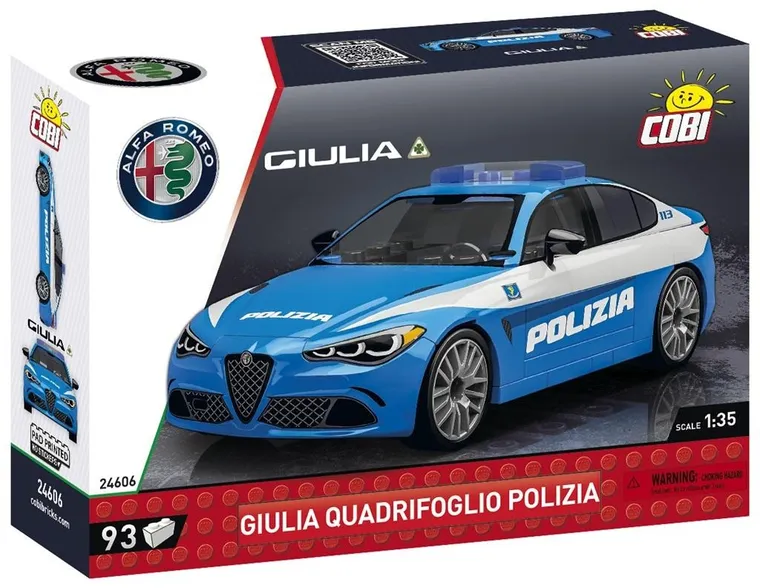 Cobi, Alfa Romeo Gulia Quadrifoglio Polizia, klocki konstrukcyjne, 93 elementy
