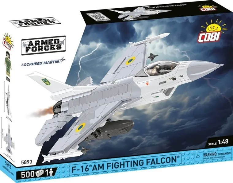 COBI, Armed Forces, Samolot wielozadaniowy F-16AM, Fighting Falcon UA, 500 klocków