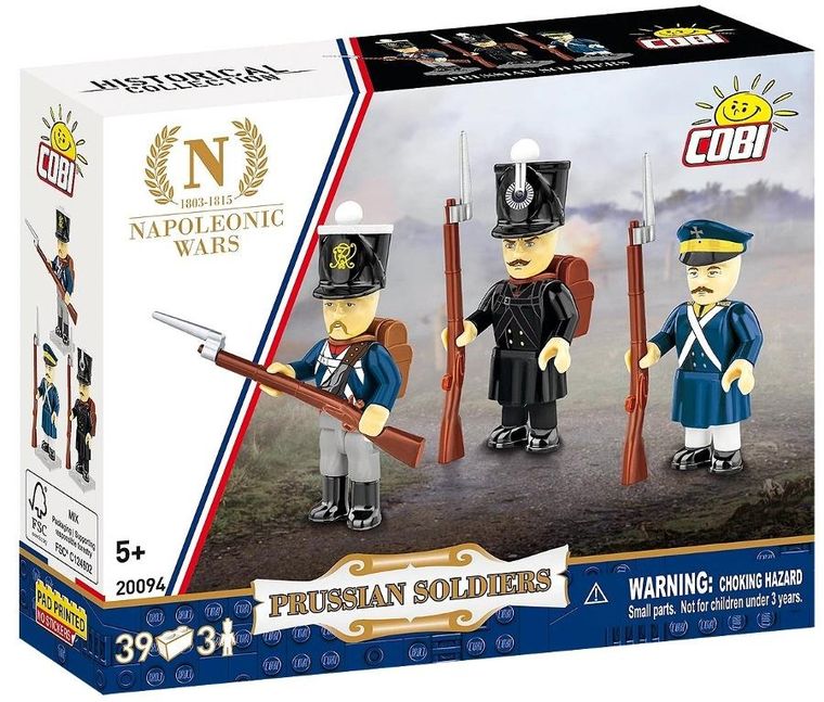 Cobi, Historical Collection, Napoleonic Wars, Prusian Soldiers, Pruscy Żołnierze, klocki, 39 elementów