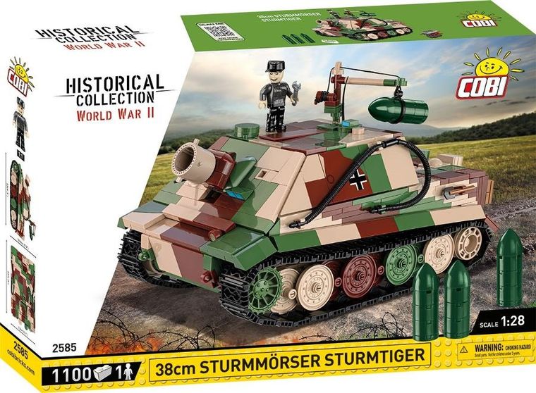 Cobi, Historical Collection WW II, 38 cm Sturmmorser Sturmtiger, klocki, 1:28, 1100 elementów