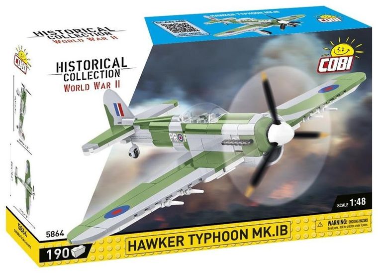 Cobi, Historical Collection, WWII, Hawker Typhoon Mk.1B, 1:48, klocki, 190 elementów