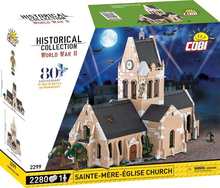 Cobi, Historical Collection WWII, Kościół w Sainte-Mere-Eglise, klocki, 2280 elementów