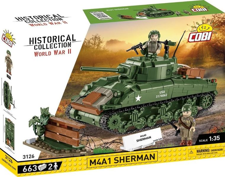 Cobi, Historical Collection WWII, M4A1 Sherman, klocki, 663 elementy