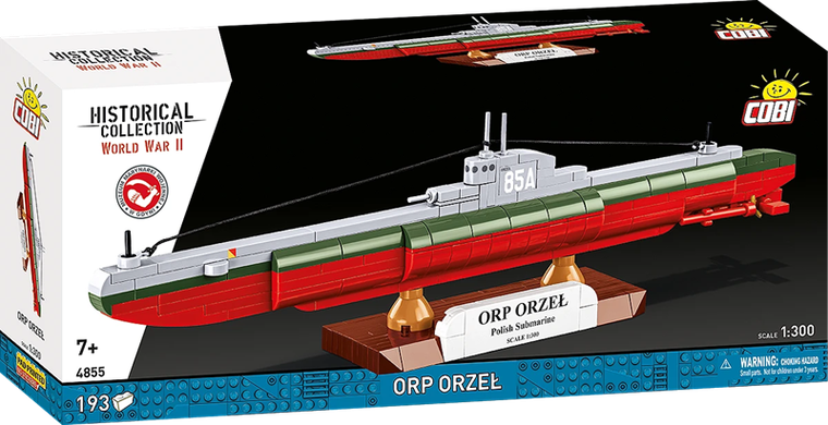 Cobi, Historical Collection, WWII, ORP Orzeł, klocki, 1:300, 193 elementy