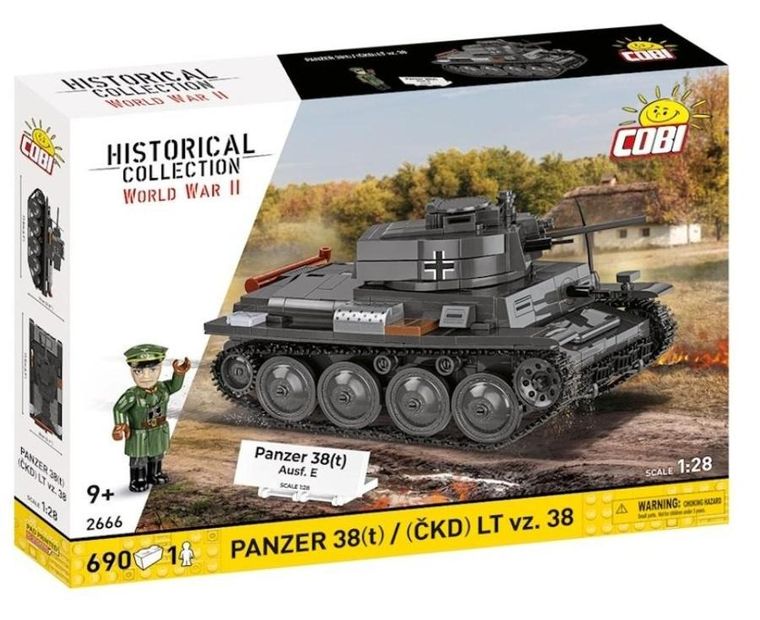 Cobi, Historical Collection, WWII, Panzer, 38(T)/CKD LT VZ.38, klocki, 1:28, 690 elementów