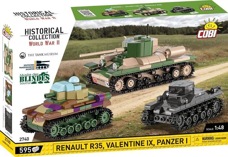 Cobi, Historical Collection WWII, Renault Valetine Panzer I, 1:48, klocki, 595 elementów
