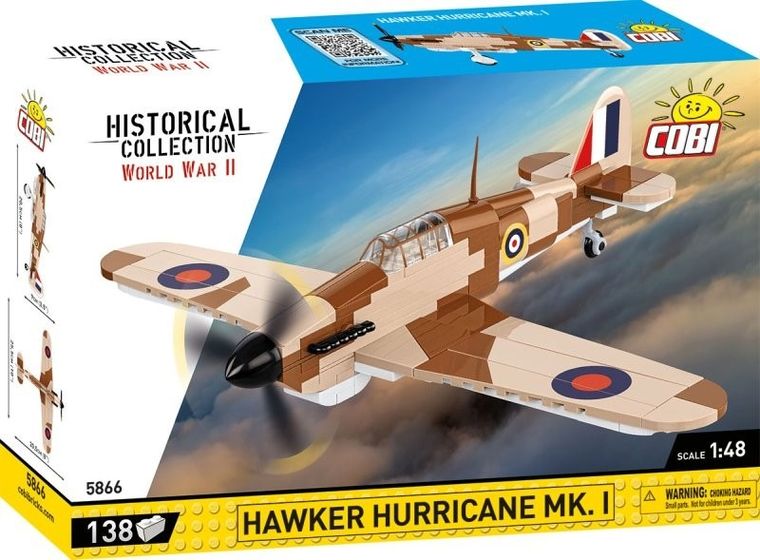 Cobi, Historical Collection WWII, Samolot Hawker Hurricane Mk.1, 1:48, klocki, 138 elementów