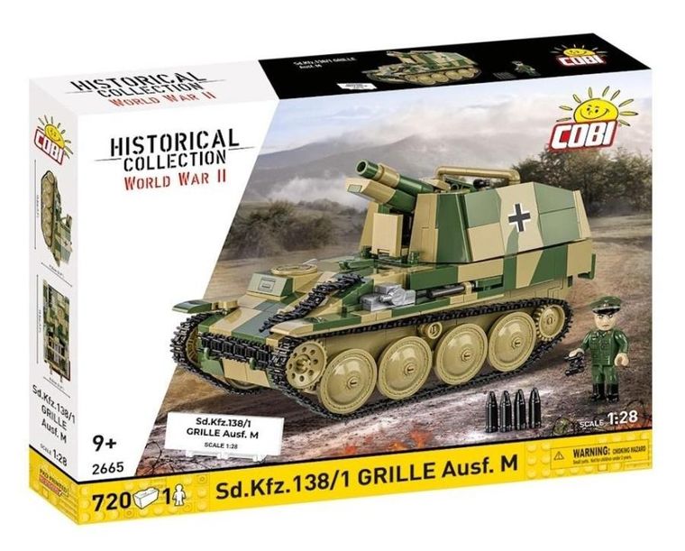 Cobi, Historical Collection, WWII, Sd. Kfz., 138/1 GRILLE Ausf M Świerszcz, klocki, 1:28, 720 elementów