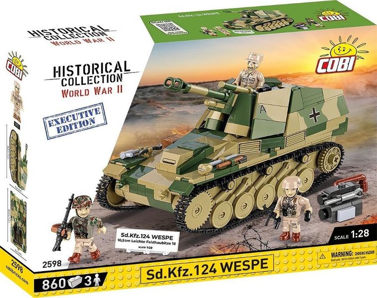 Cobi, Historical Collection WWII, SD.KFZ.124 Wespe, klocki, 860 elementów