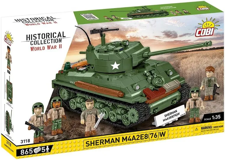 Cobi, Historical Collection WWII, Sherman M4A2E8, klocki, 865 elementów