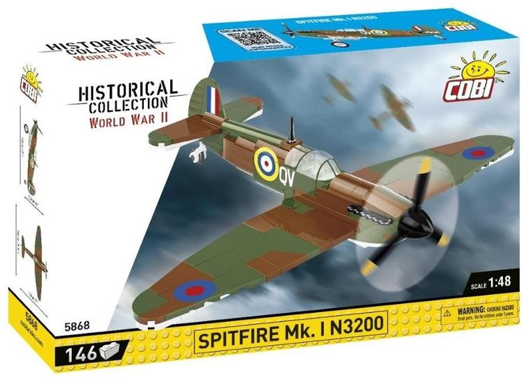 Cobi, Historical Collection WWII, Spitfire Mk. I N3200, klocki, 146 elementów