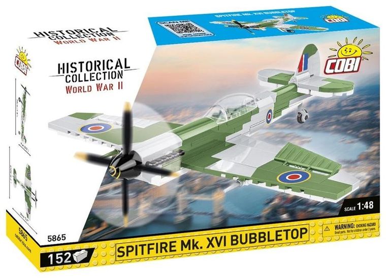 Cobi, Historical Collection WWII, Spitfire Mk. XVI Bubbletop, brytyjski samolot myśliwski, 152 klocki