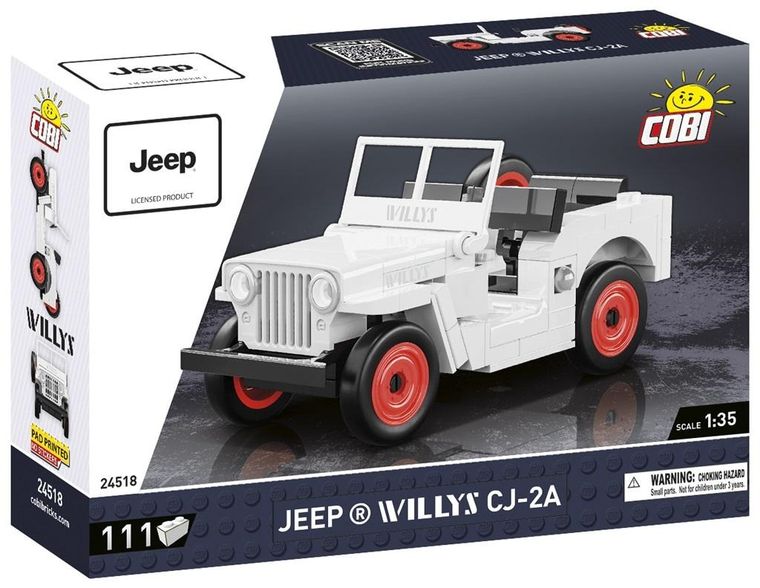 Cobi, Jeep Willys CJ-2A biały, klocki, 111 elementów