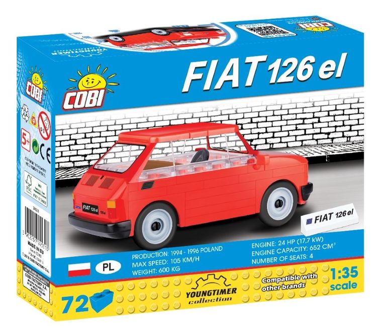 Cobi, Mały Fiat 126P 1994-1999, klocki, 72 elementy