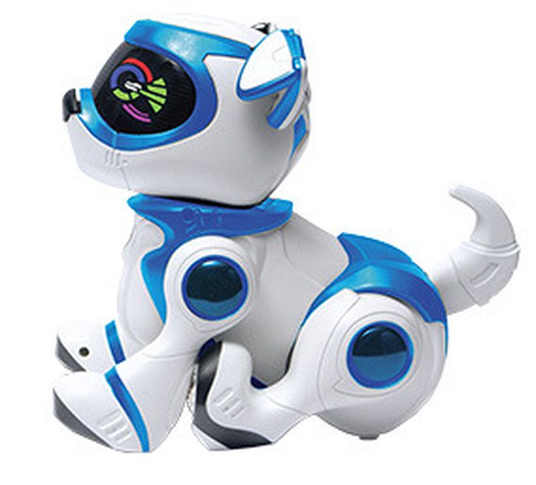 Cobi, Teksta, Robopiesek sterowany głosem, zabawka interaktywna, niebieski metallic