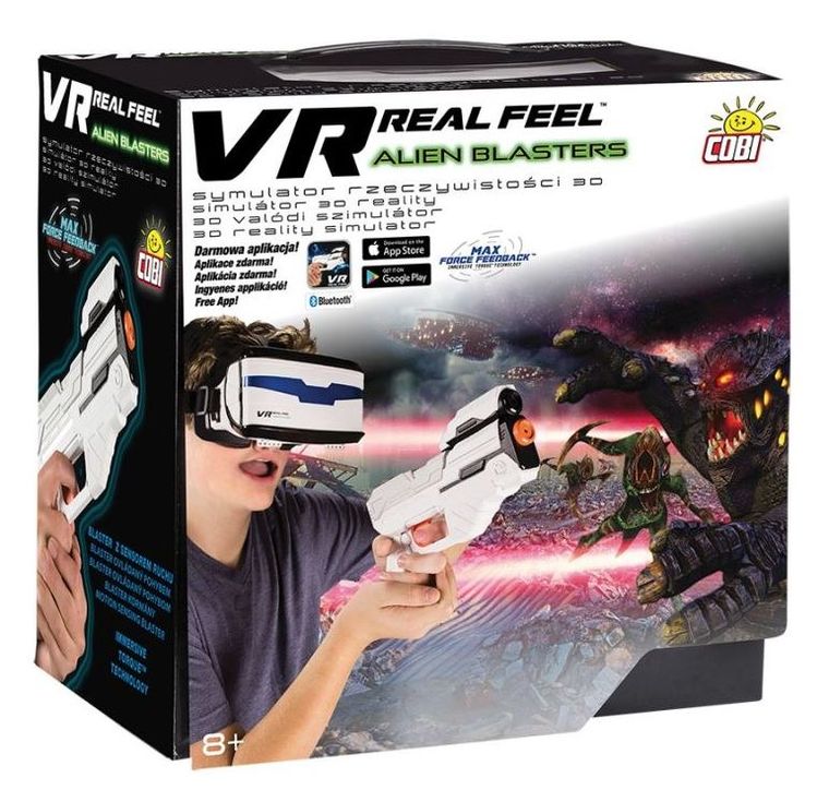 Cobi, VR Real Feel, Alien Blaster, symulator rzeczywistości i gra 3D