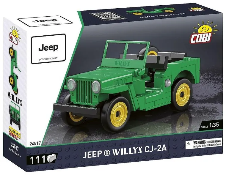 Cobi, Youngtimer, Jeep Willys CJ-2A, 1:35, klocki, 111 elementów