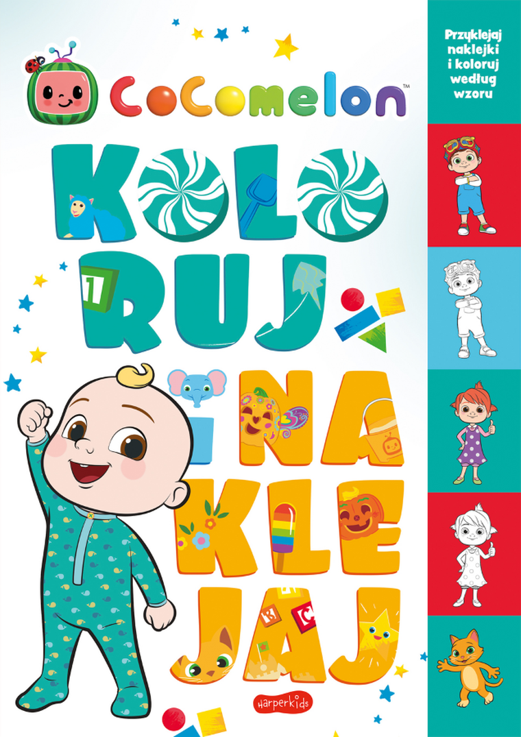 CoComelon. Koloruj i naklejaj