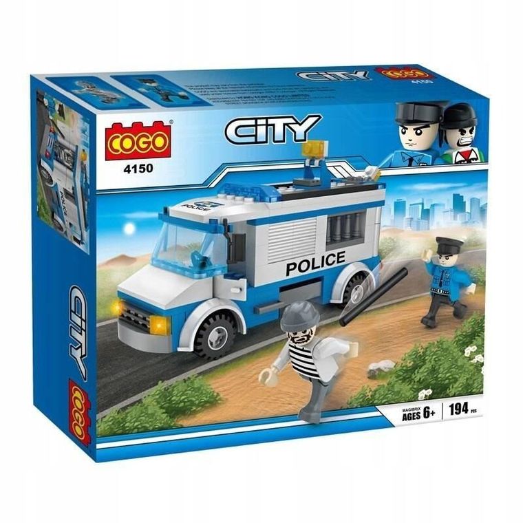 Cogo, policja, klocki, 194 elementy