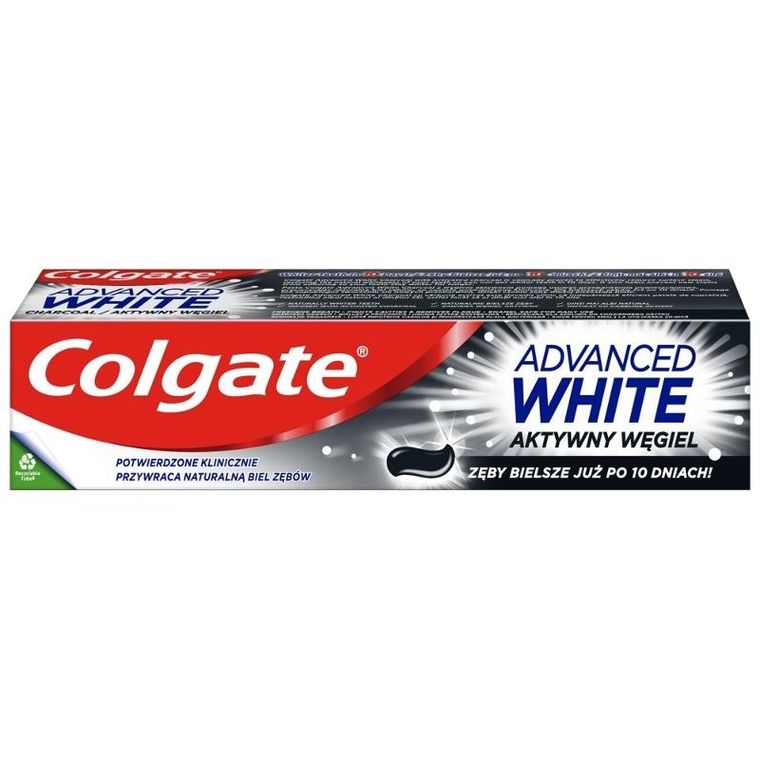 Colgate, Advanced White, pasta do zębów, aktywny węgiel, 75 ml