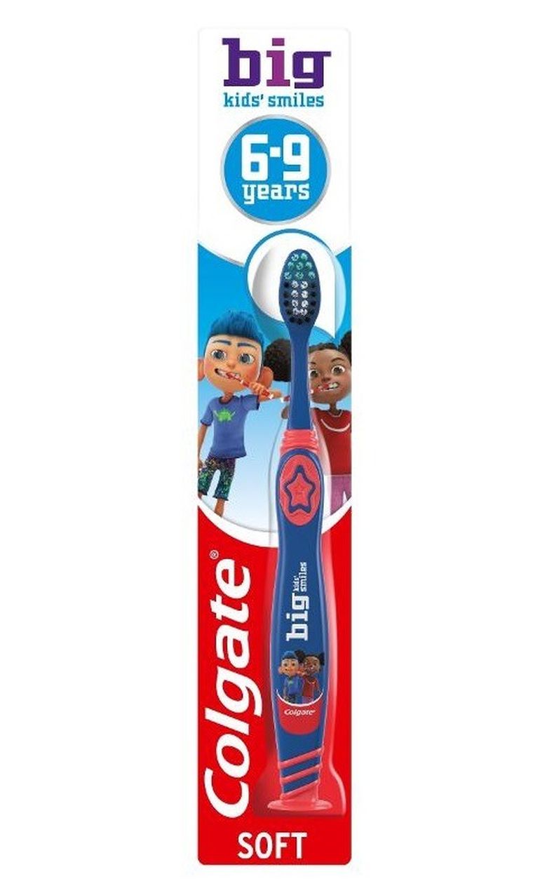Colgate, Big Kids Smiles, szczoteczka do zębów dla dzieci, miękka, 6-9 lat