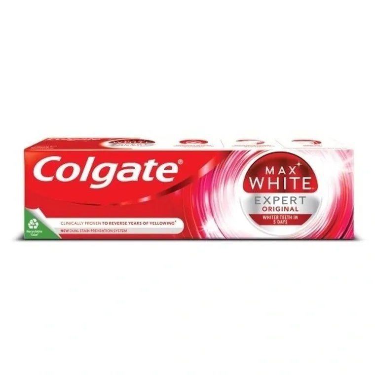 Colgate, max white expert orginal, pasta do zębów z profesjonalnym składnikiem wybielającym, 75 ml