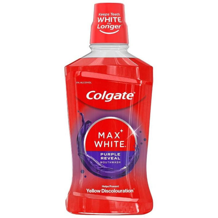 Colgate, plax max white, płyn do płukania jamy ustnej, purple reveal, 500 ml